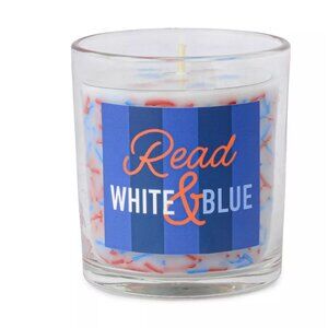 DesignWorks Ink Read White & Blue Candle
